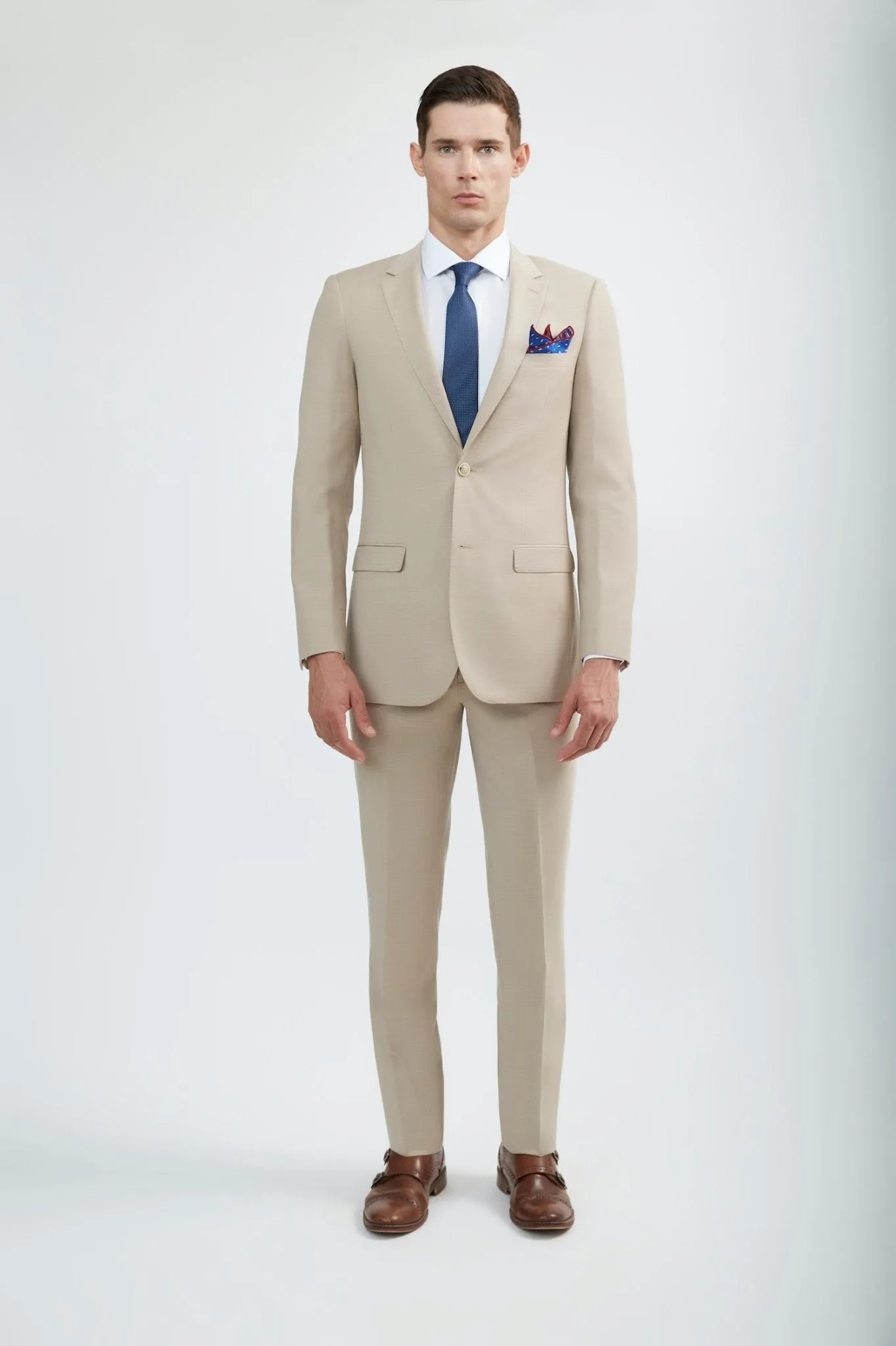 100% Merino Wool Beige Suit