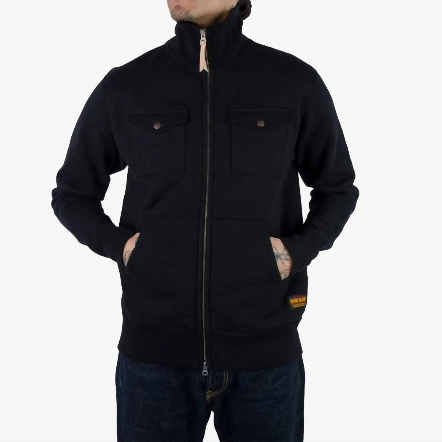 14Oz Ultra Heavyweight Loopwheel Sweater Jacket In Black