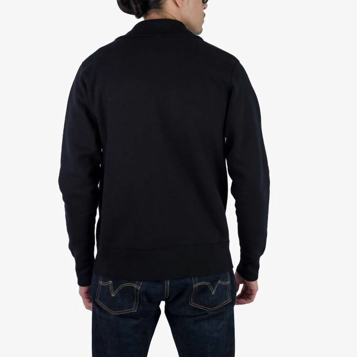 14Oz Ultra Heavyweight Loopwheel Sweater Jacket In Black