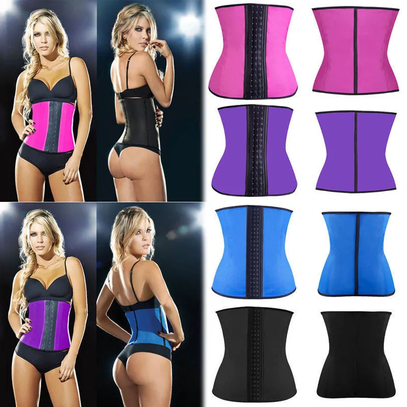 2016 Hot Body Shapers Latex Waist Cincher Waist Trainer Corsets Underbust Waist Corsets 9 Steel Bones Slim Belt Fajas Plus Size