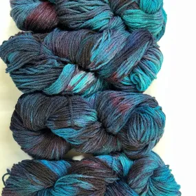 About The Color - Subdued Blue Yarn with Variegated Yarn, DK Alpaca & Merino Wool