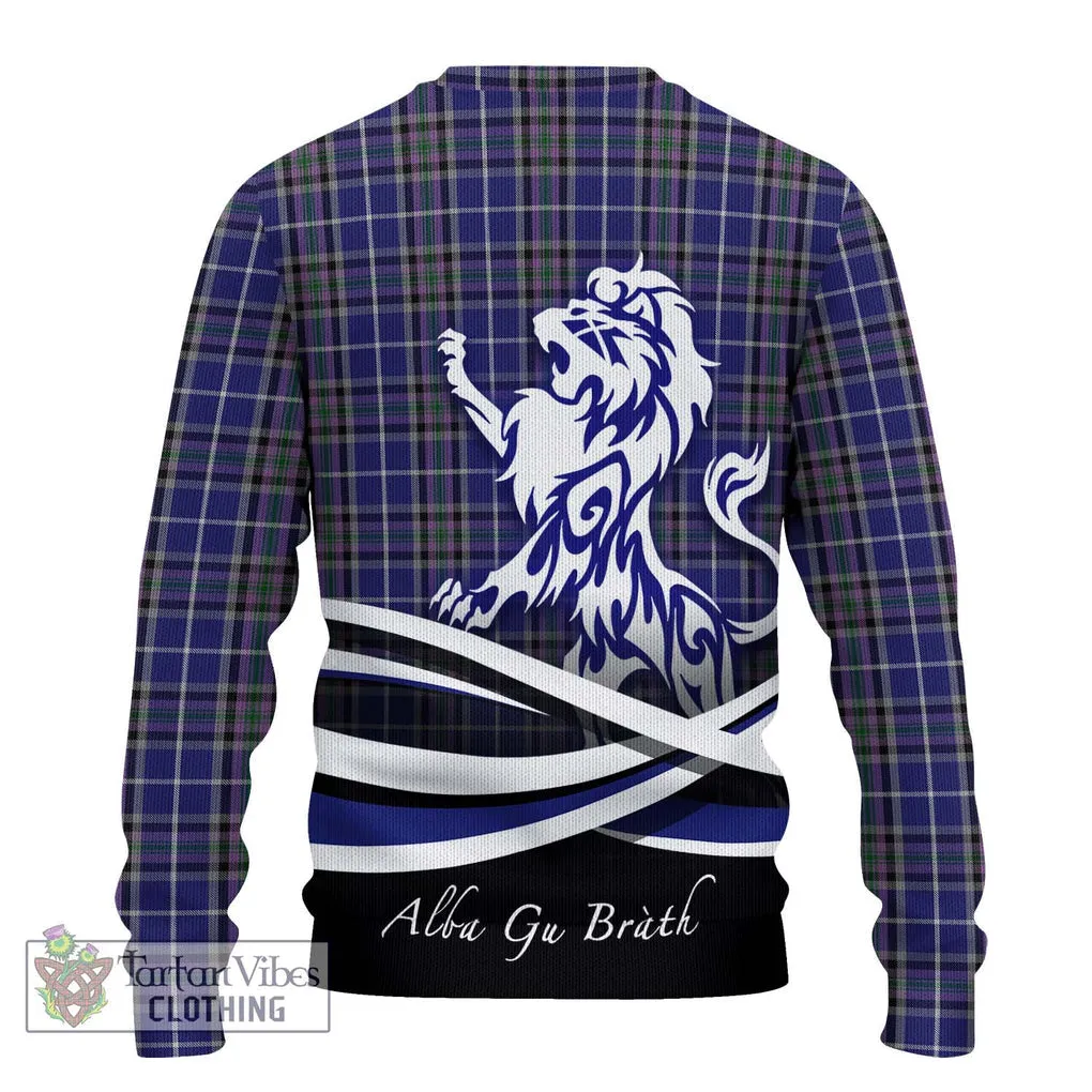 Alexander of Menstry Tartan Ugly Sweater with Alba Gu Brath Regal Lion Emblem