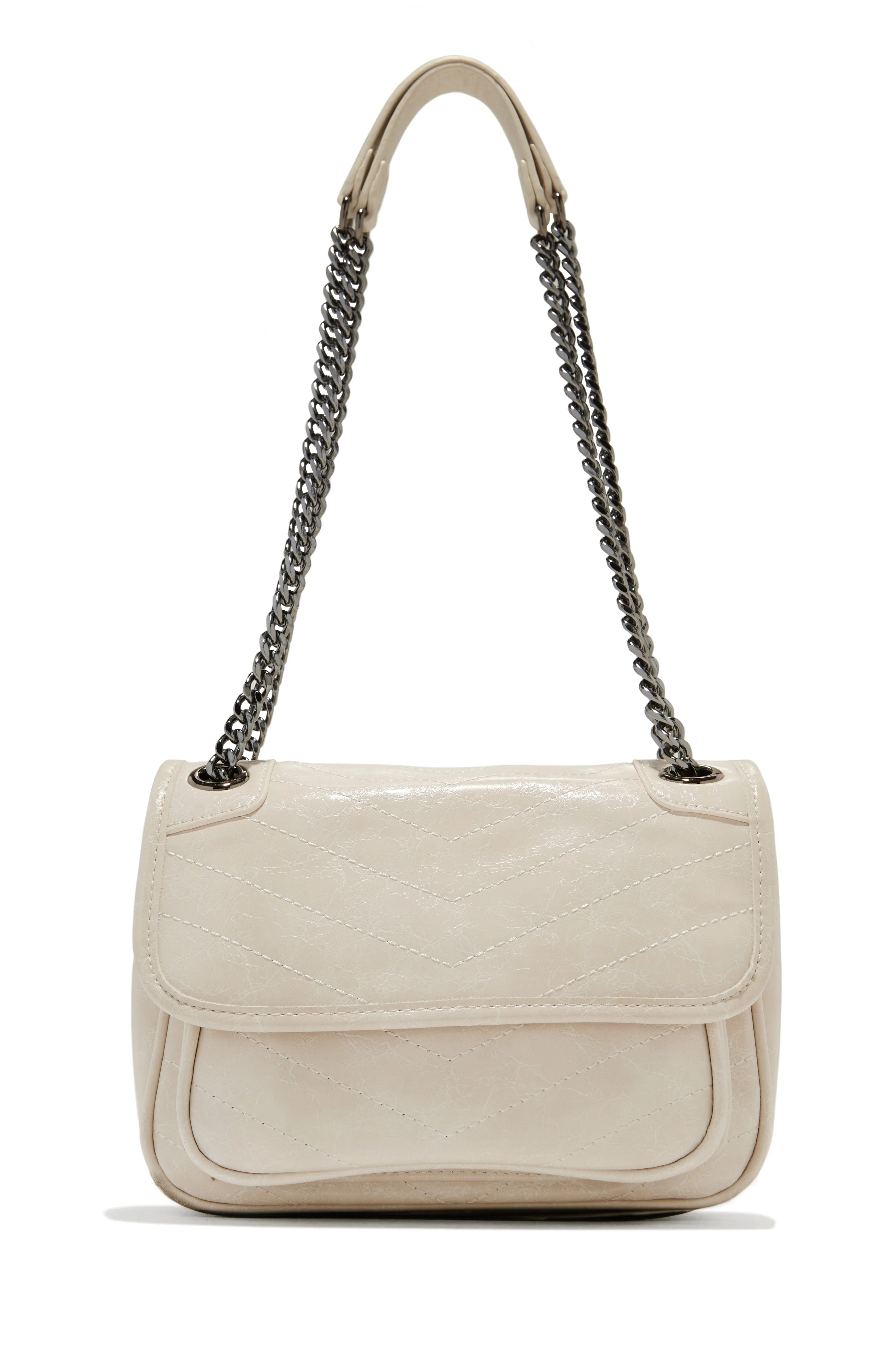 Alicia Quilted Crossbody Bag - Natural