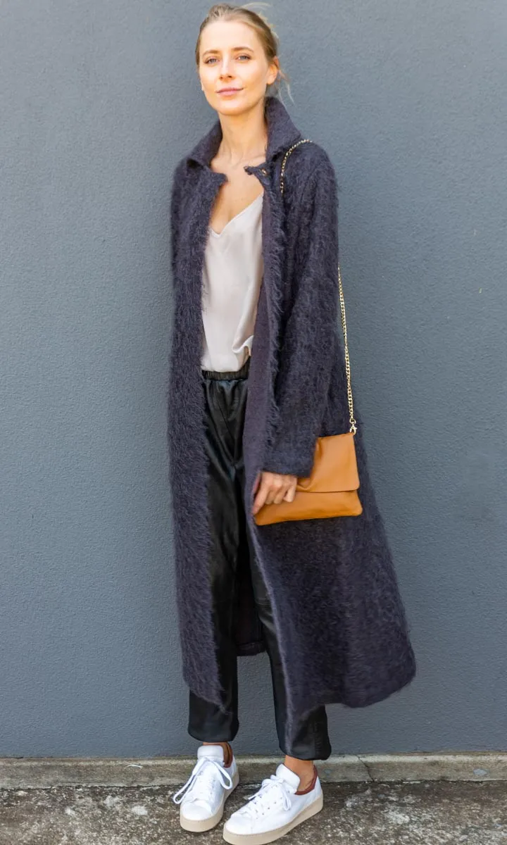 Alysi Mohair Coat - Charcoal