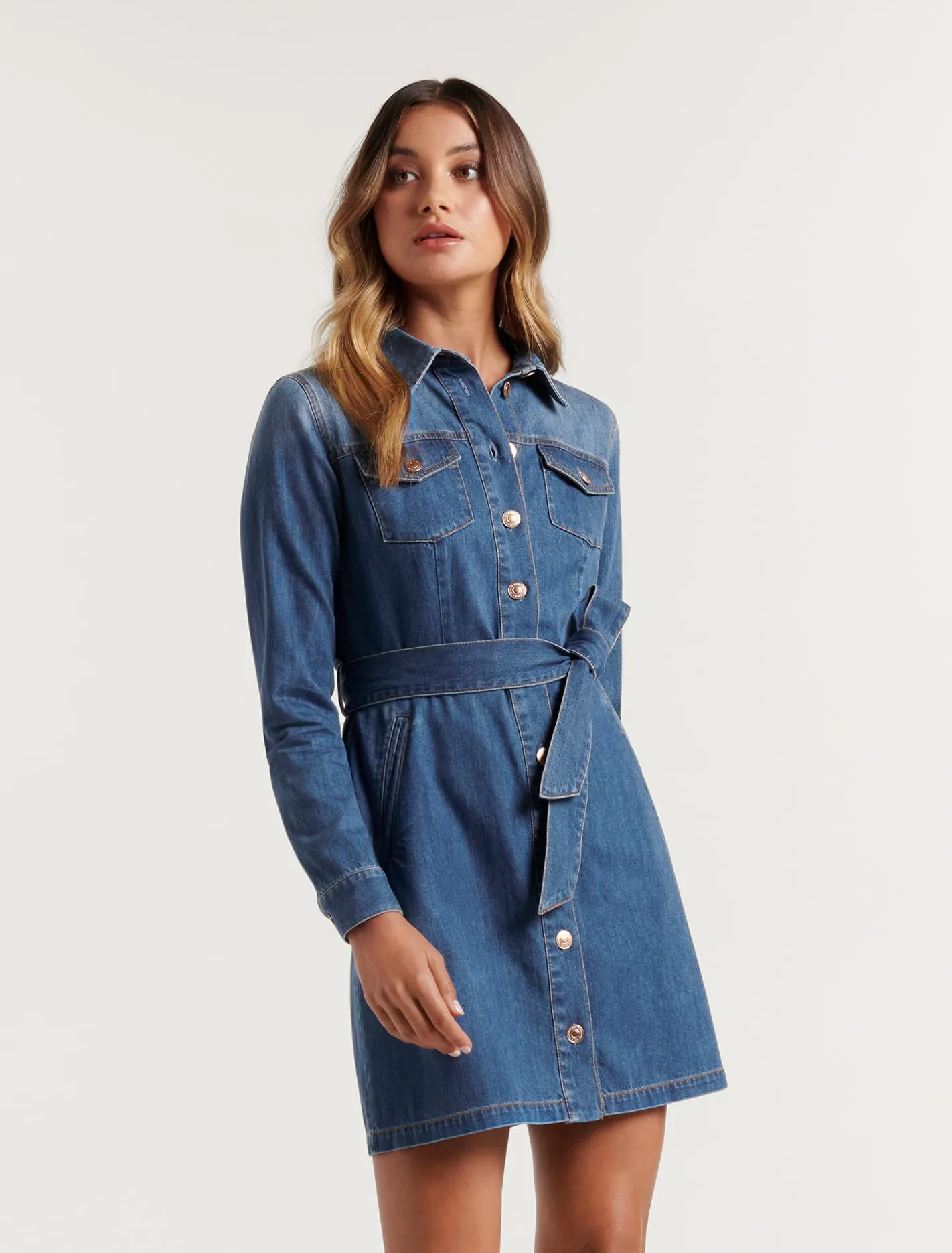 Andrea Denim Shirt Dress