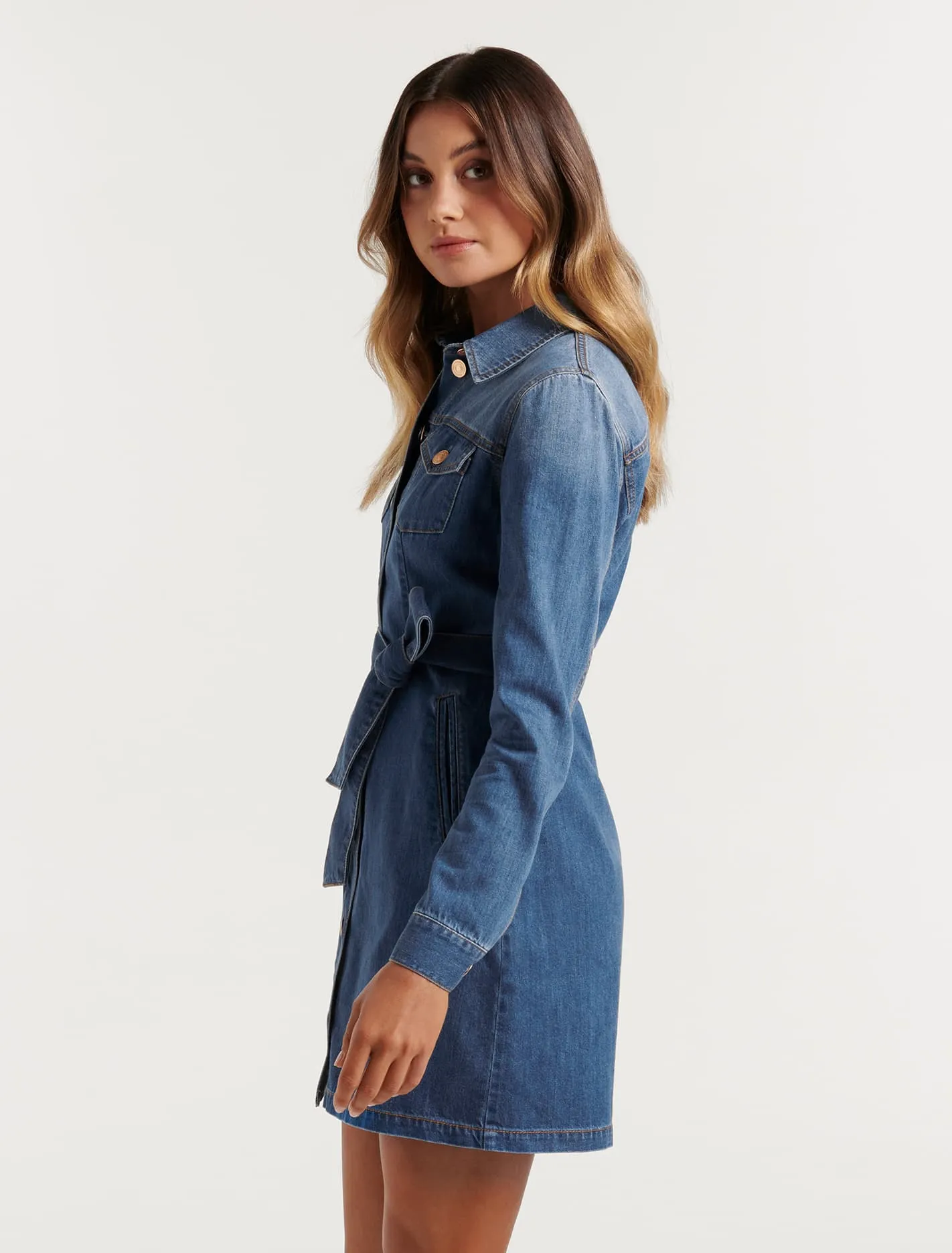 Andrea Denim Shirt Dress