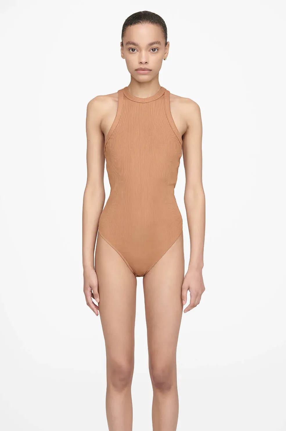 Anine Bing - Ty Bodysuit in Camel