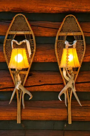 Antique Snowshoe Sconce Set