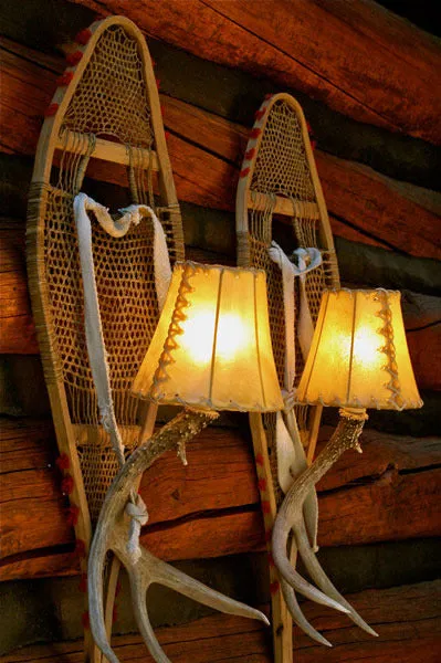 Antique Snowshoe Sconce Set