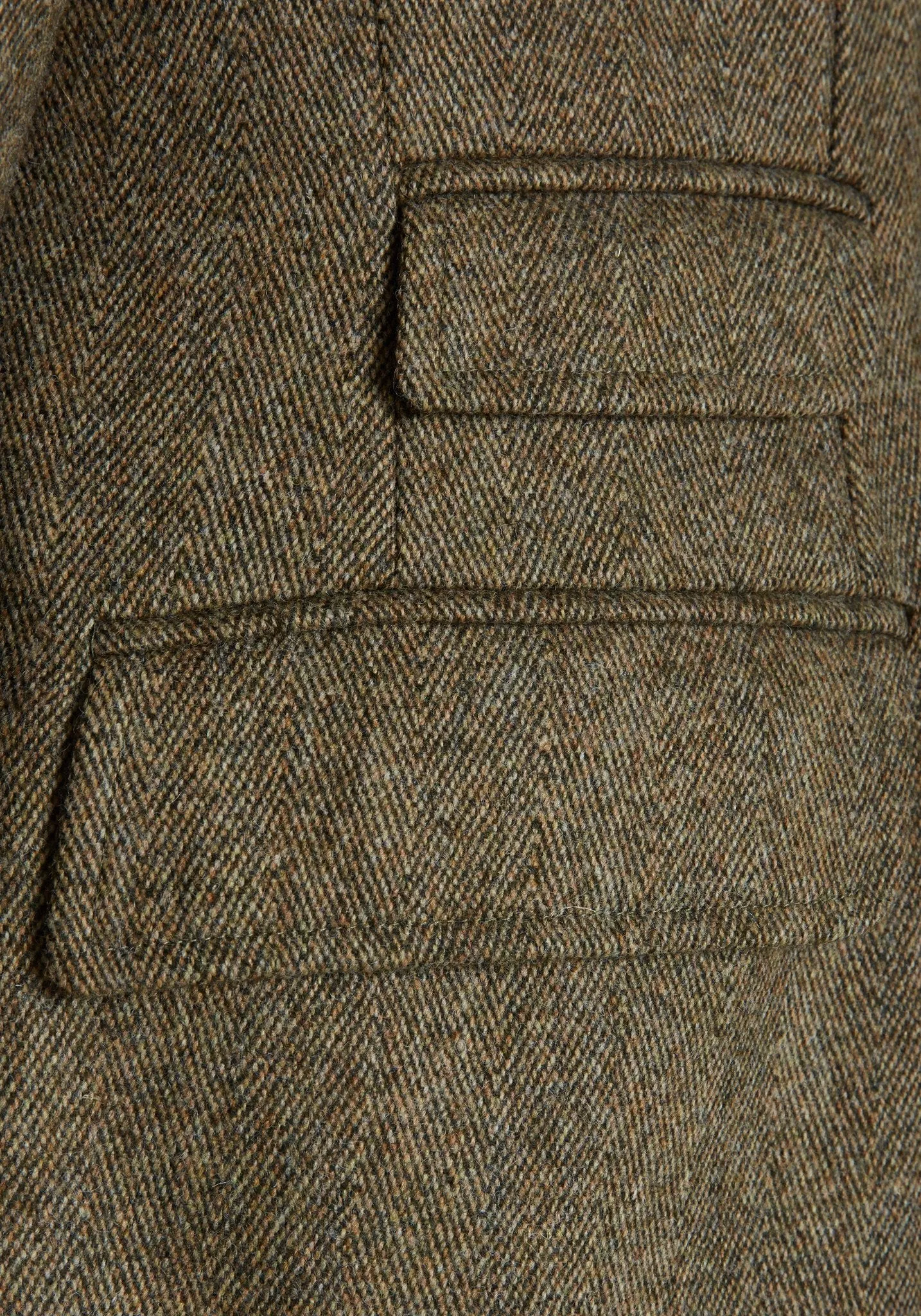 Ascot Herringbone Covert Coat - GREEN