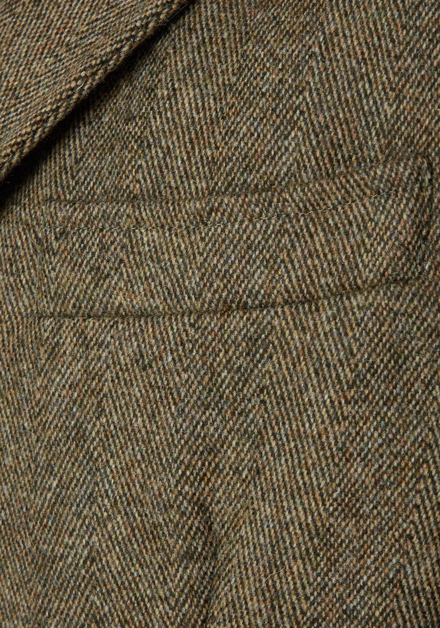 Ascot Herringbone Covert Coat - GREEN