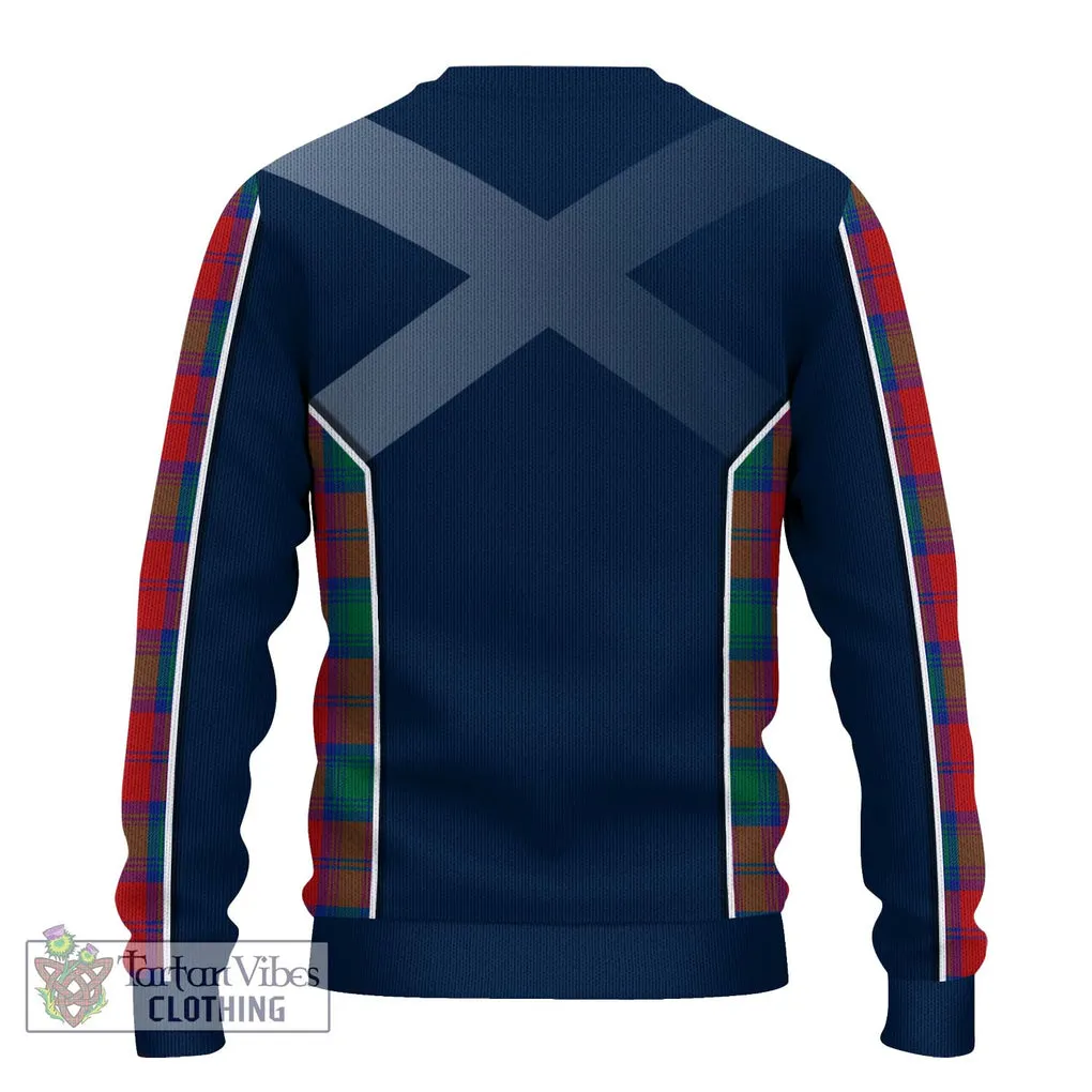 Auchinleck (Affleck) Tartan Ugly Sweater with Family Crest and Lion Rampant Vibes Sport Style