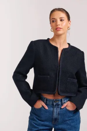 Audrey Boucle Jacket | Navy