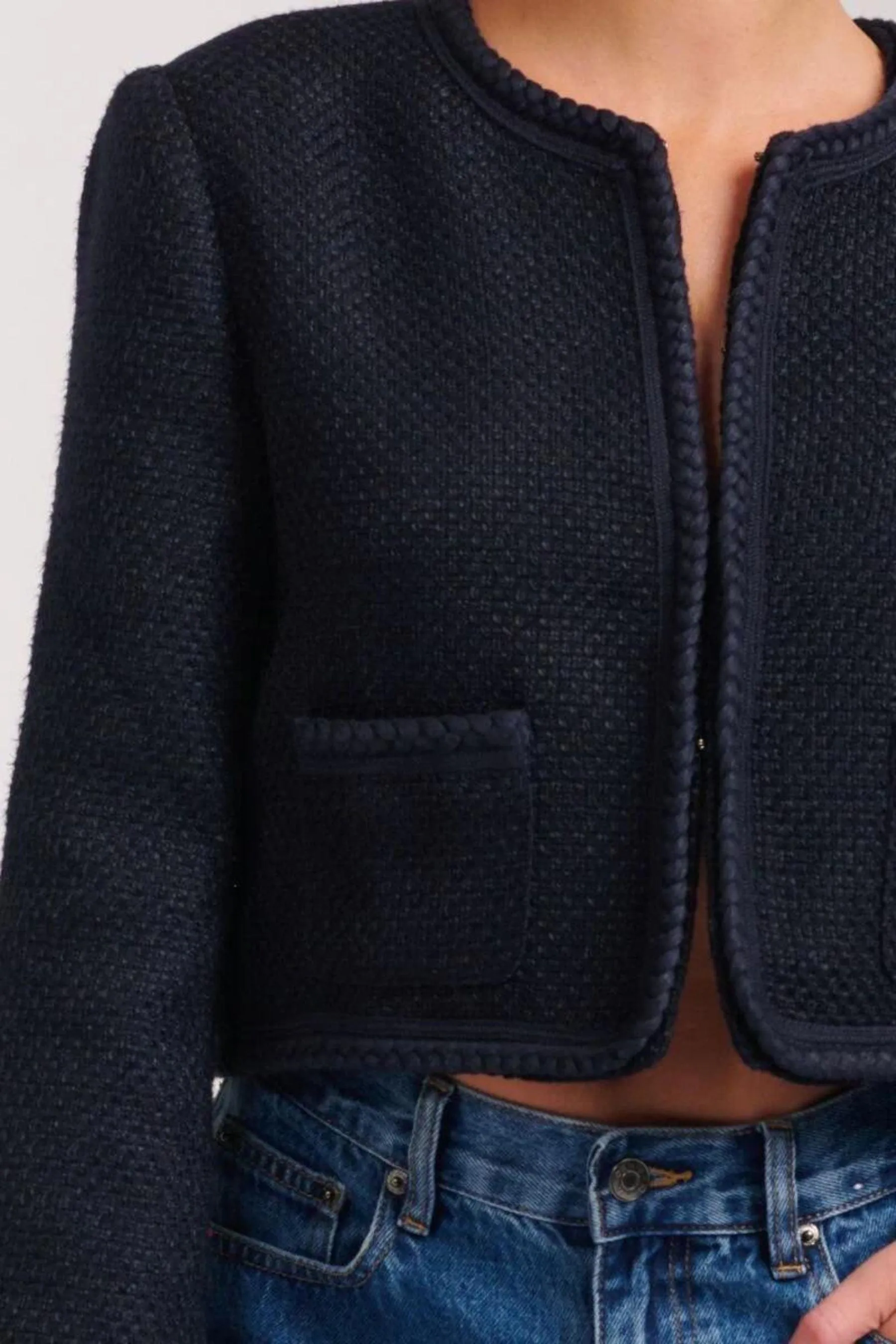 Audrey Boucle Jacket | Navy