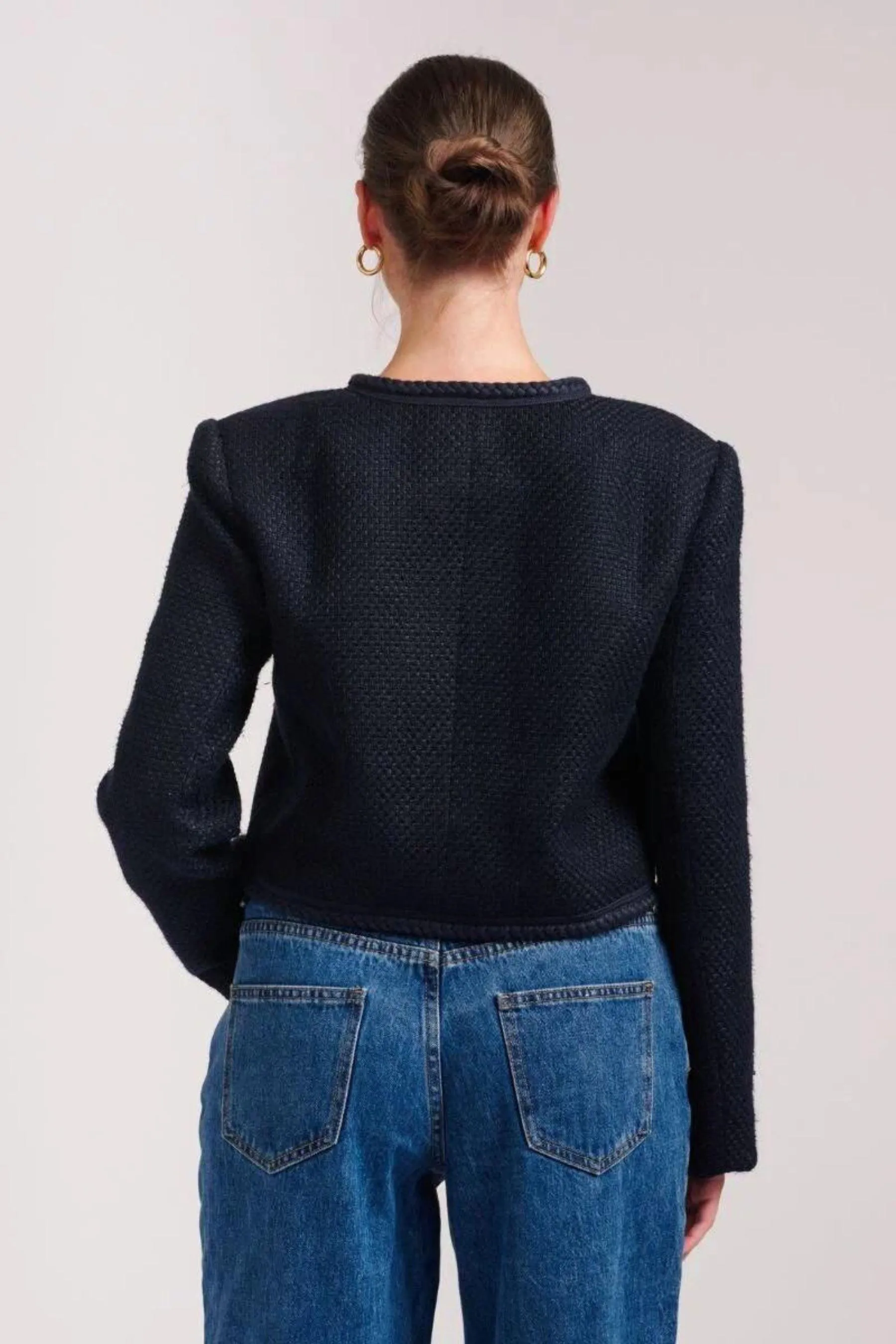 Audrey Boucle Jacket | Navy