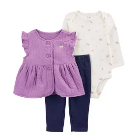 Baby Girls' 3-Piece Quilted Vest Set 1R962210