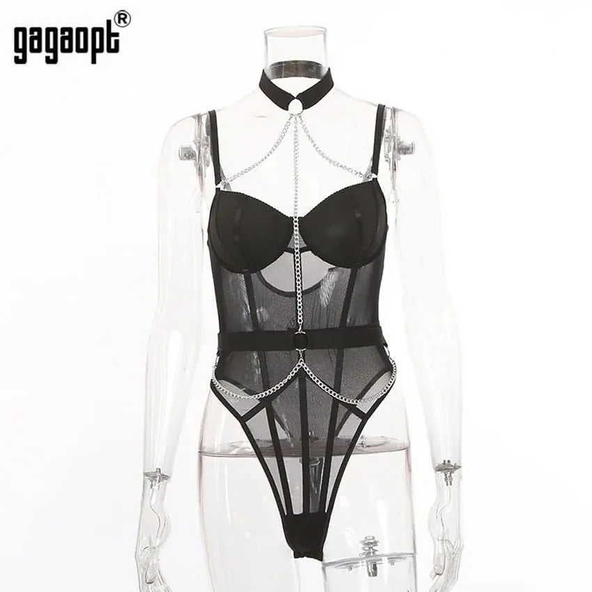 Backless Bodysuit for Women - Sexy & High Waist, Solid Lace Rompers -  Gagaopt