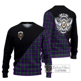 Baillie Highland Society Tartan Ugly Sweater with Family Crest and Military Logo Style