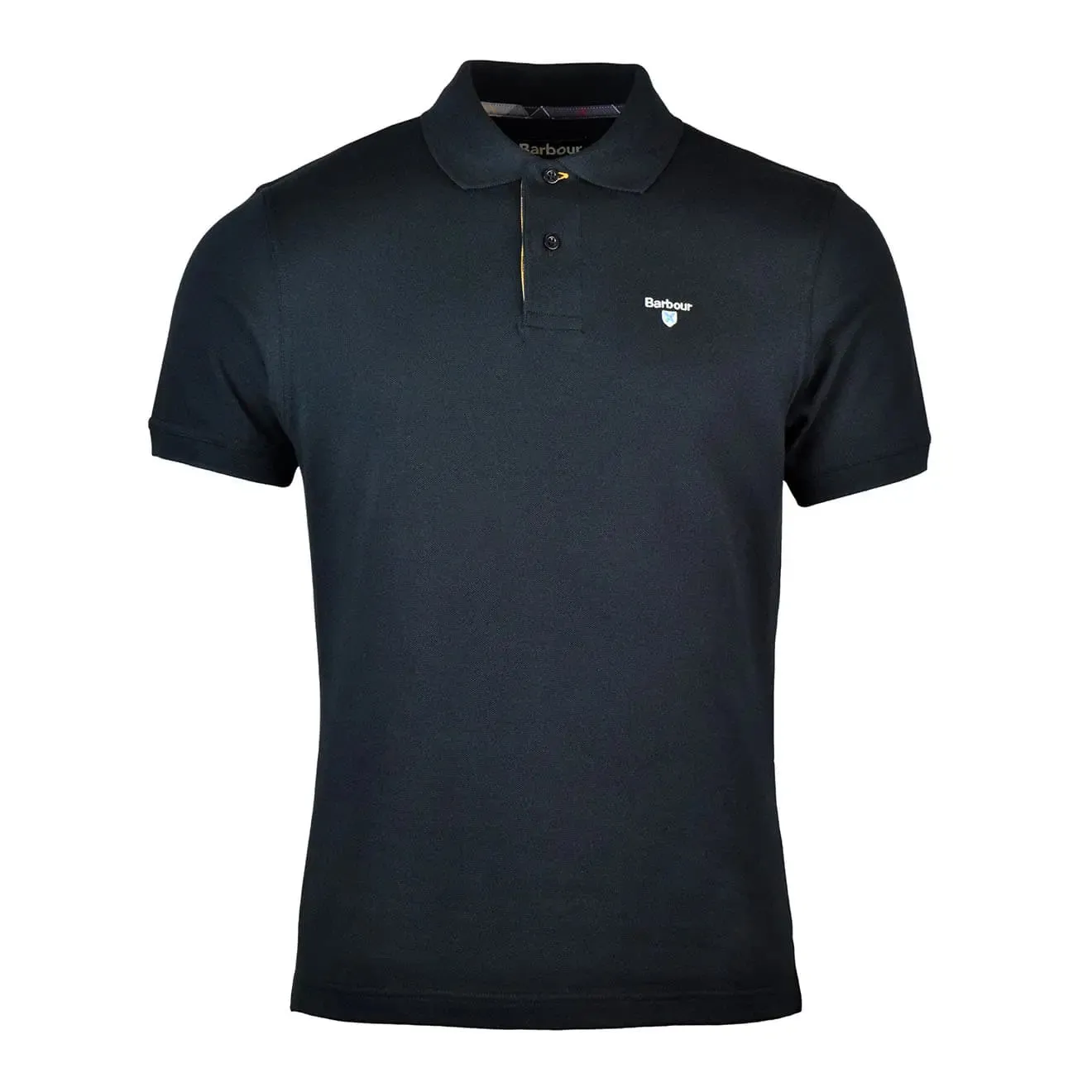 Barbour Tartan Cotton Pique Polo Shirt Black