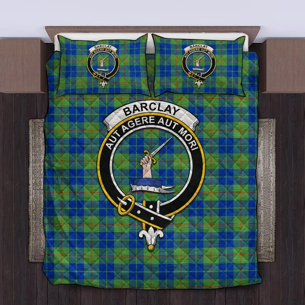 Barclay Hunting Ancient Tartan Quilt Bed Set with Family Crest