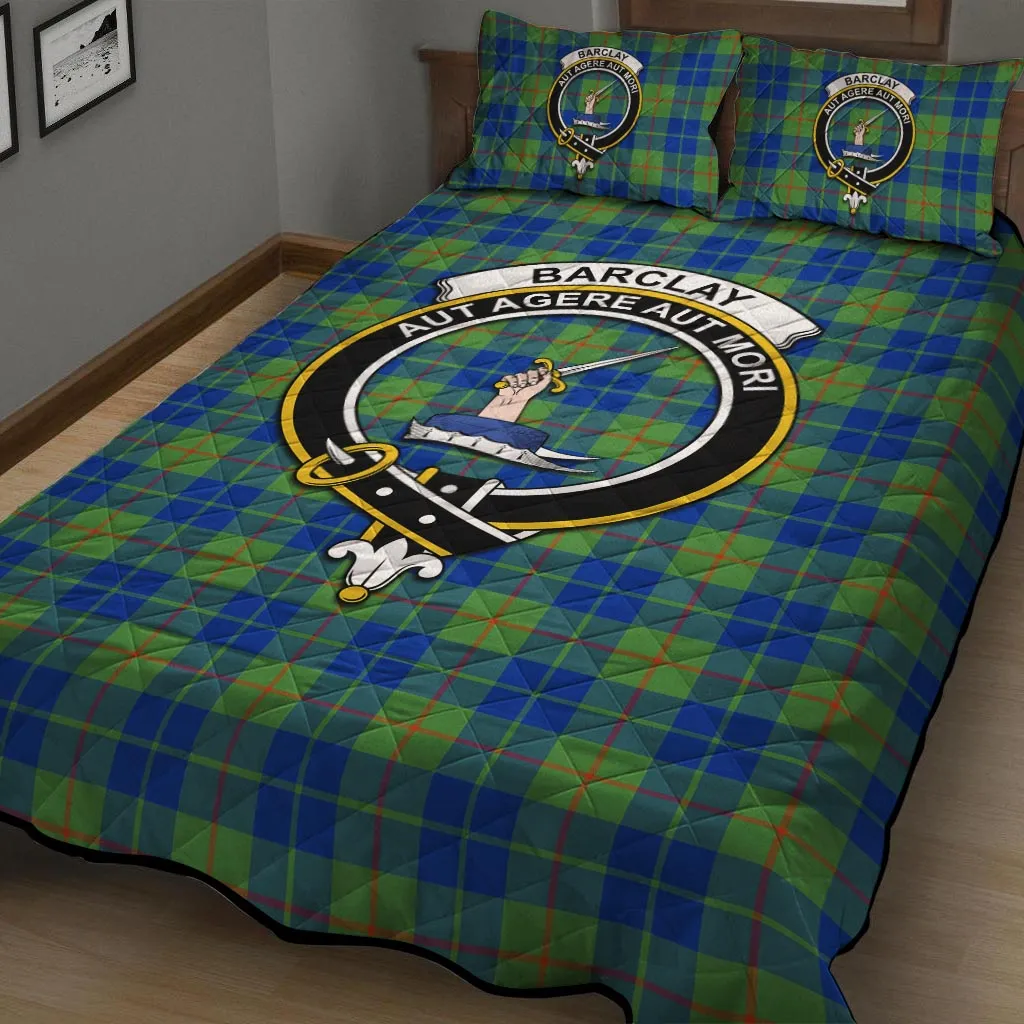 Barclay Hunting Ancient Tartan Quilt Bed Set with Family Crest