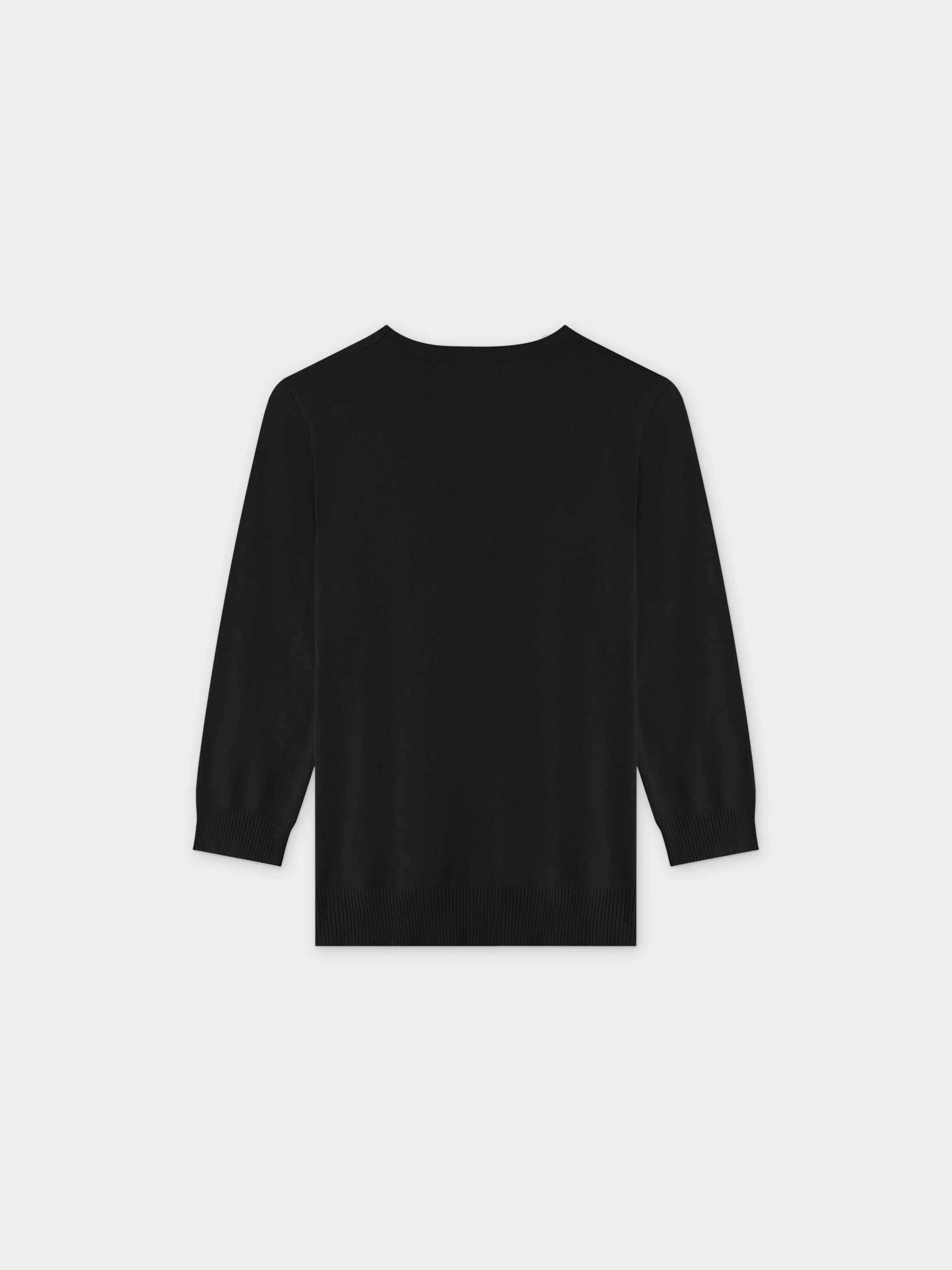 BASIC CREW SWEATER (3Q) - BLACK