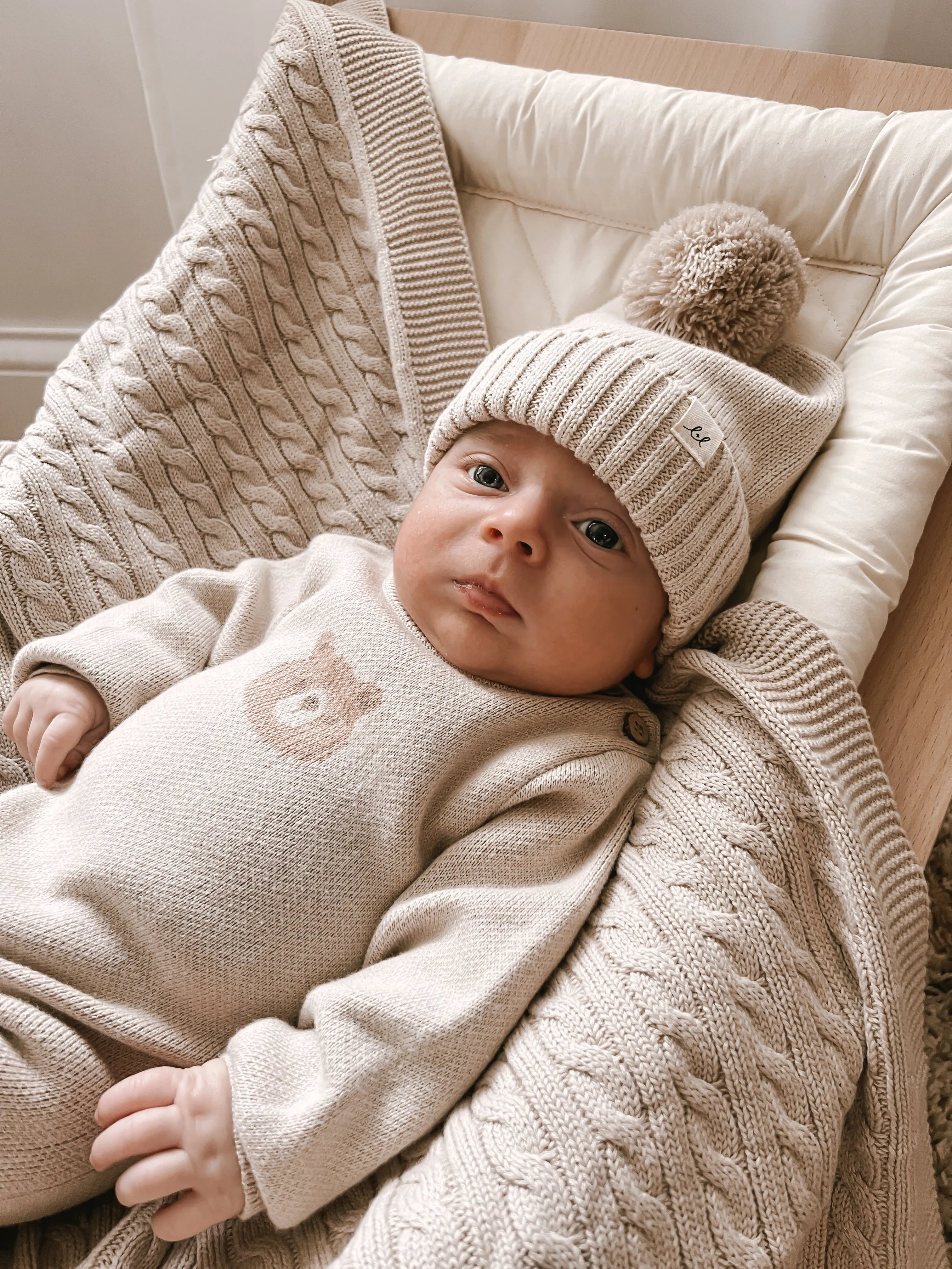 Bear Jacquard Baby Jumpsuit