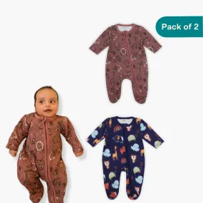 Beasts & Bubbles - Quilted Bodysuits (Pack of 2)