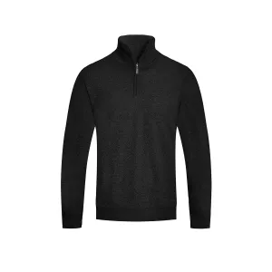 Black Quarter Zip Sweater