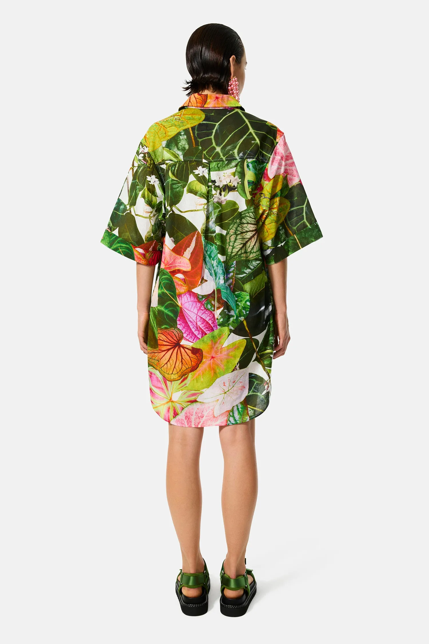 botanical shirt dress