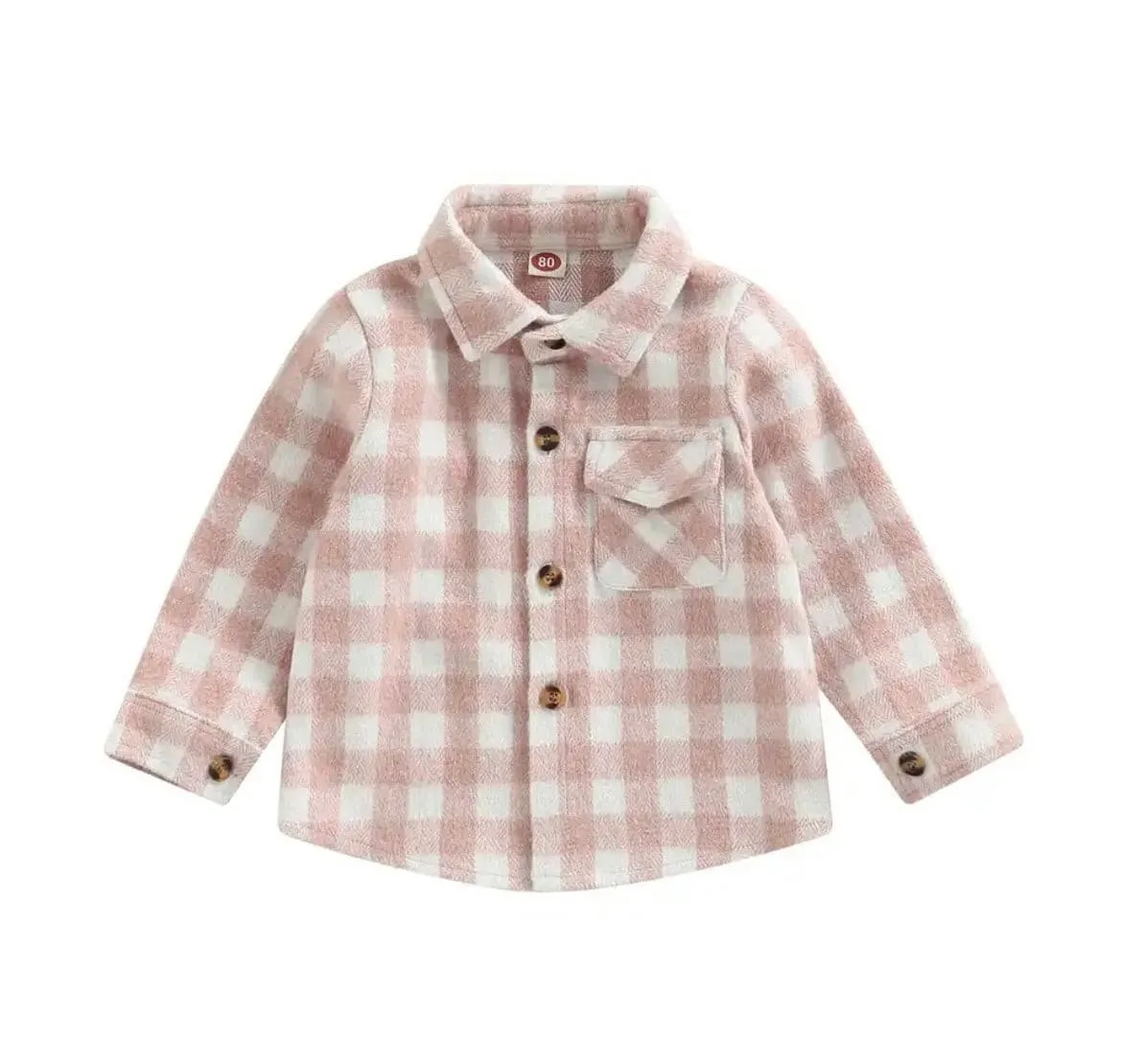 Boys Plaid Cotton Shirt - Pink Check