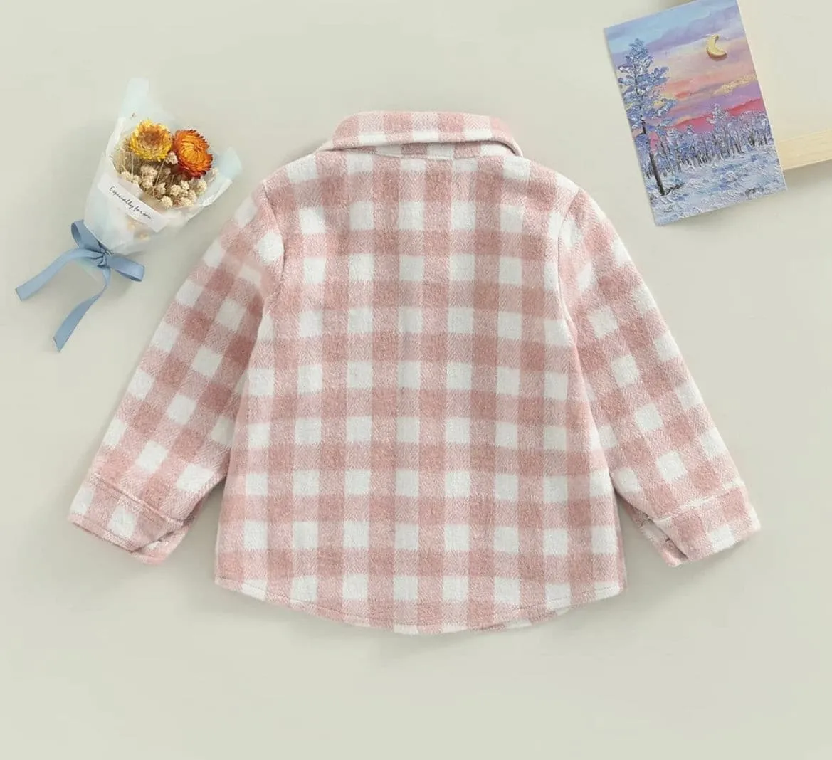 Boys Plaid Cotton Shirt - Pink Check