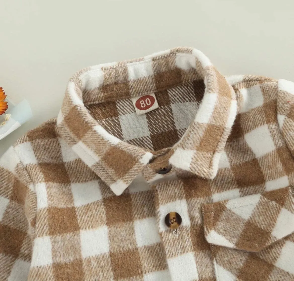 Boys Plaid Cotton Shirt - Pink Check