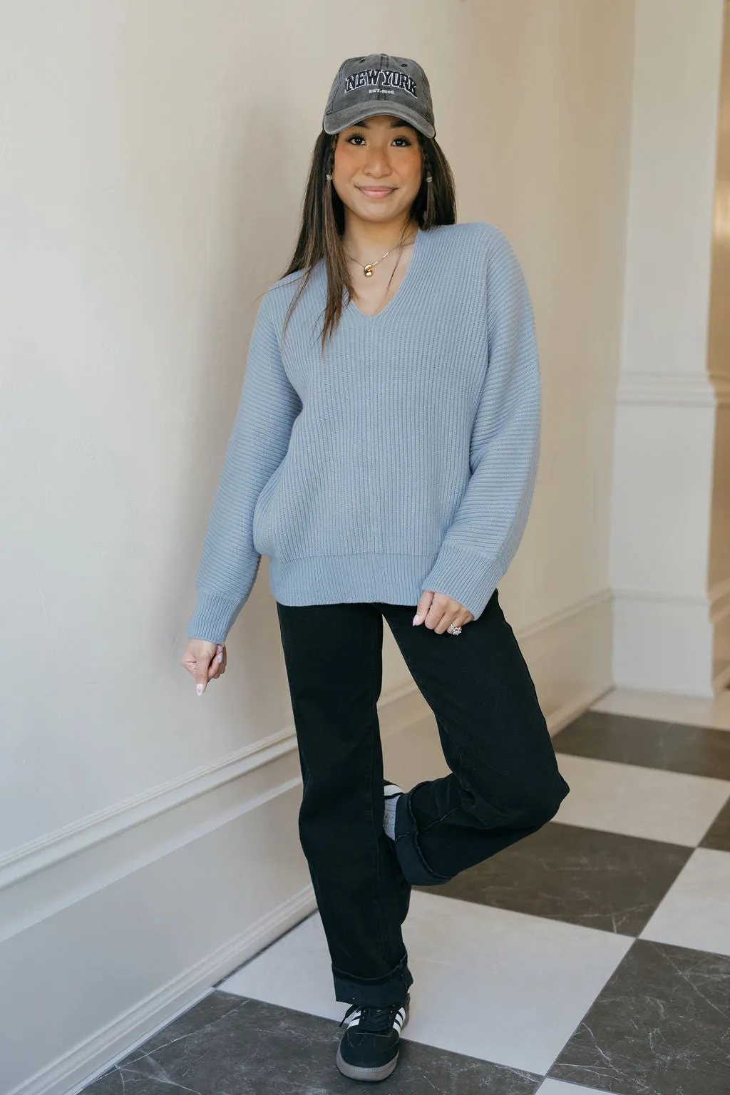 Britton Sweater-Powder Blue