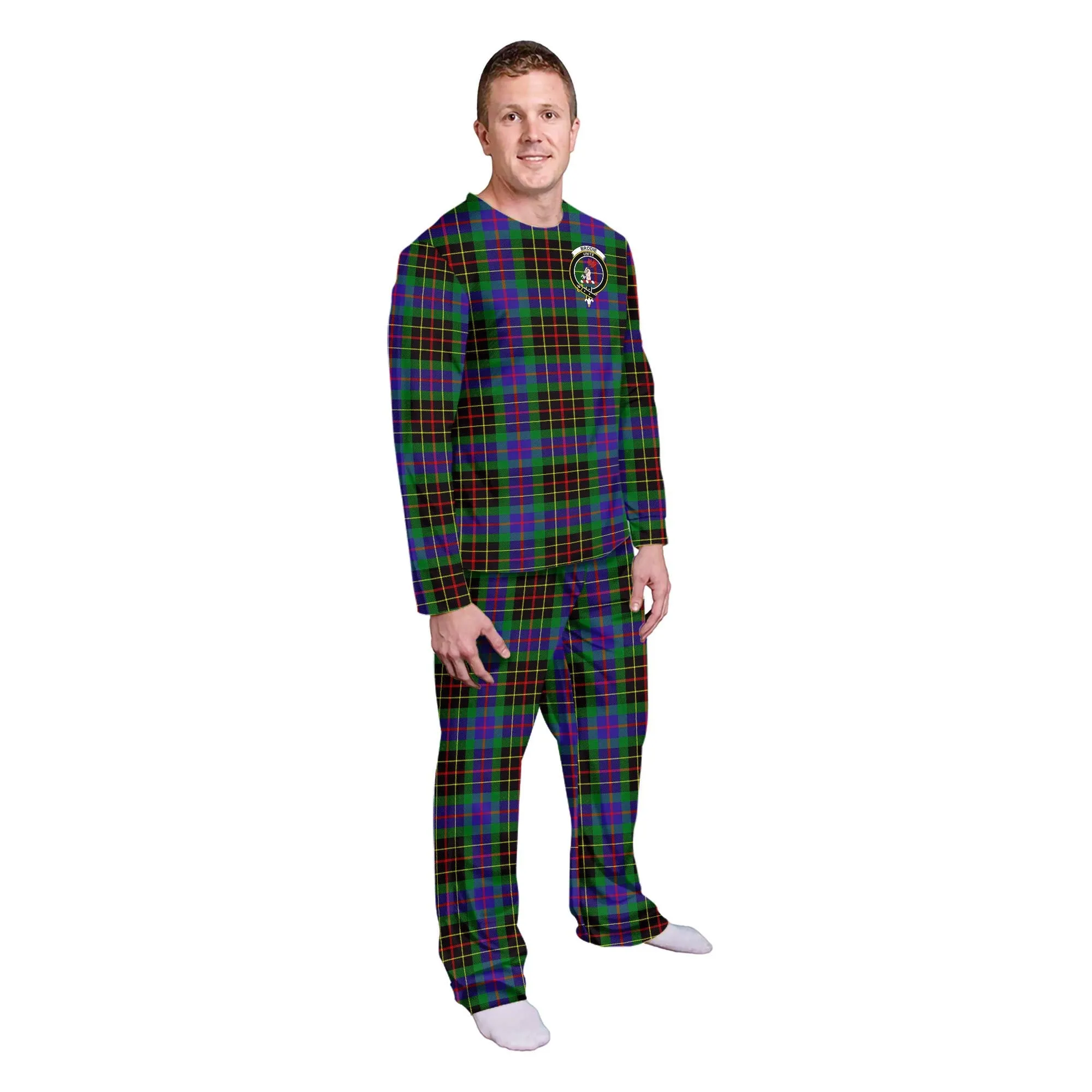 Brodie Hunting Modern Tartan Pajamas Family Set with Family Crest