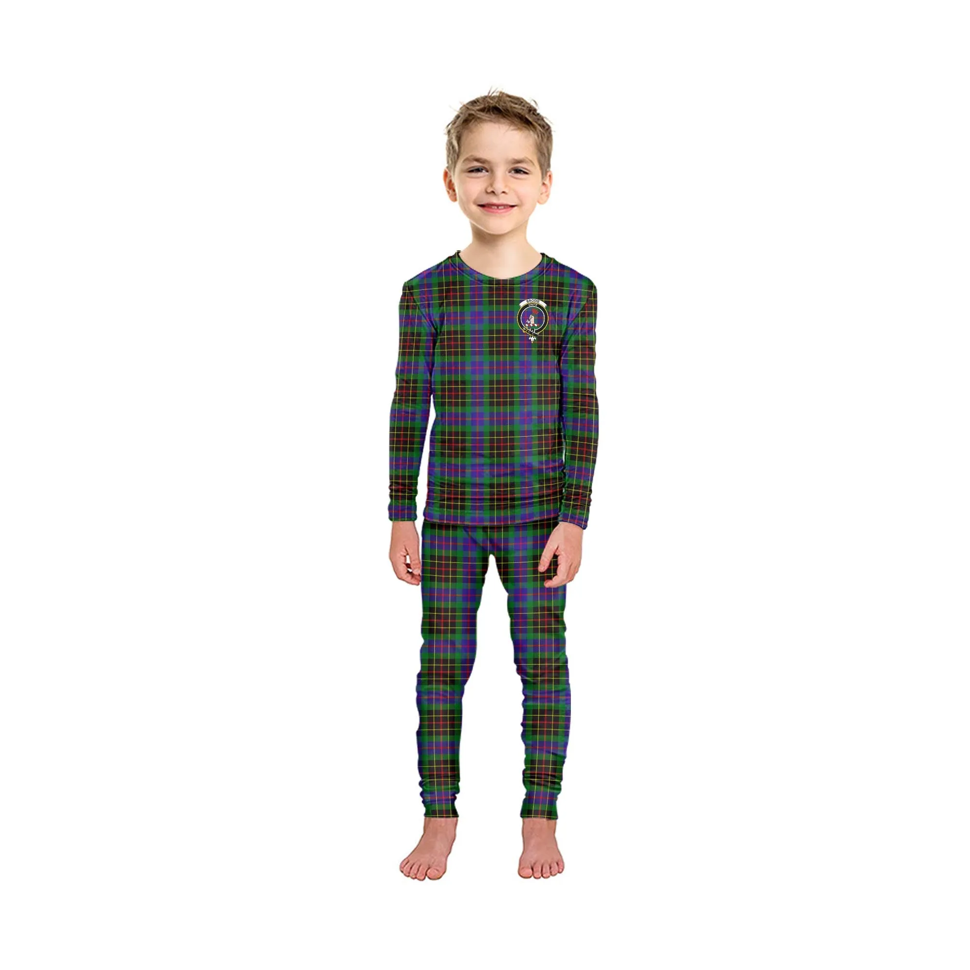 Brodie Hunting Modern Tartan Pajamas Family Set with Family Crest