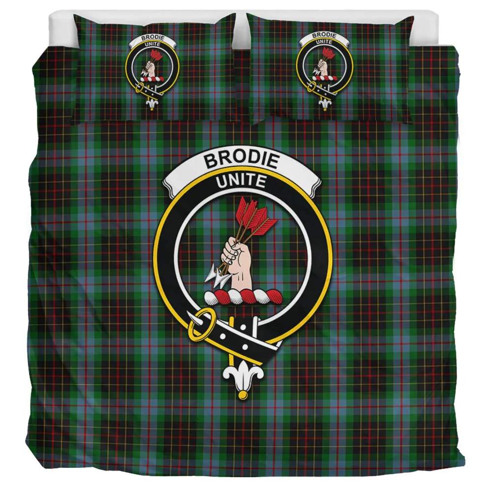 Brodie Hunting Tartan Bedding Set with Family Crest