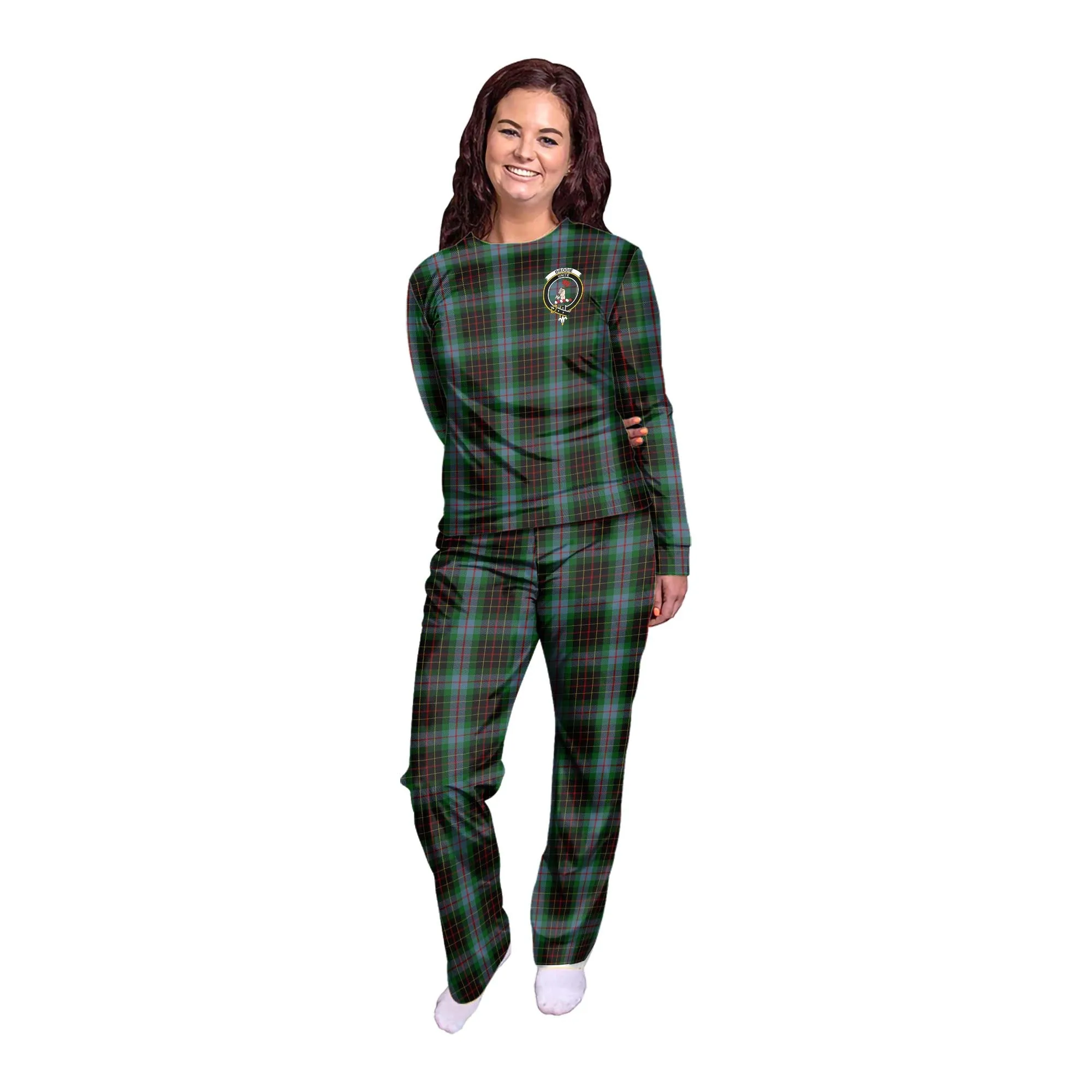 Brodie Hunting Tartan Pajamas Family Set with Family Crest