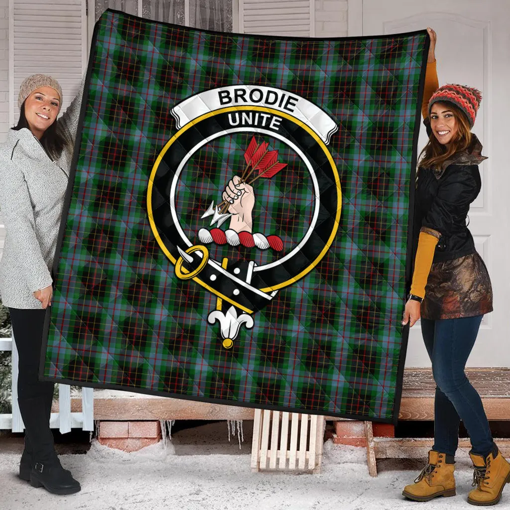 Brodie Hunting Tartan Quilt with Family Crest