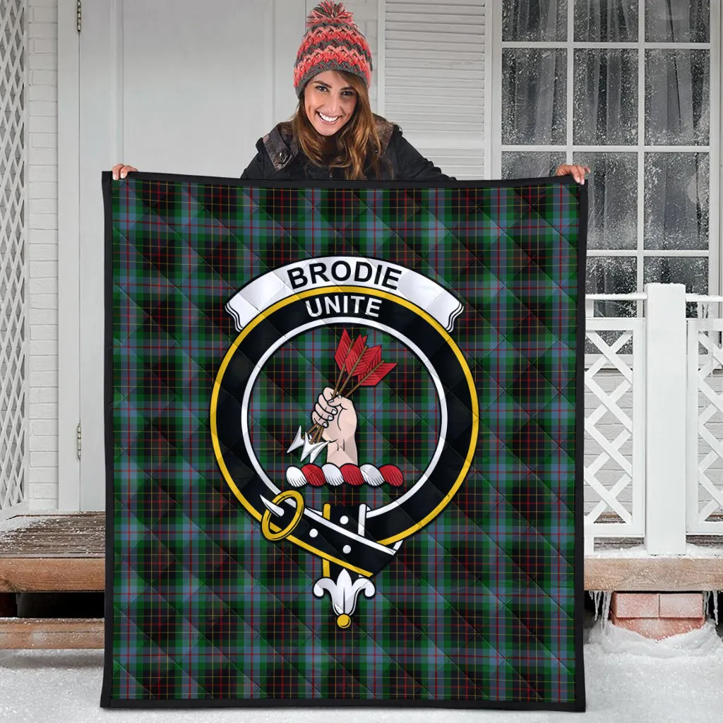 Brodie Hunting Tartan Quilt with Family Crest