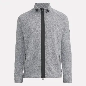 Bror Fullzip Wind Proof Knitted Wool Sweater / Marble Grey