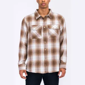 Brown & White Checkered Flannel Shirt