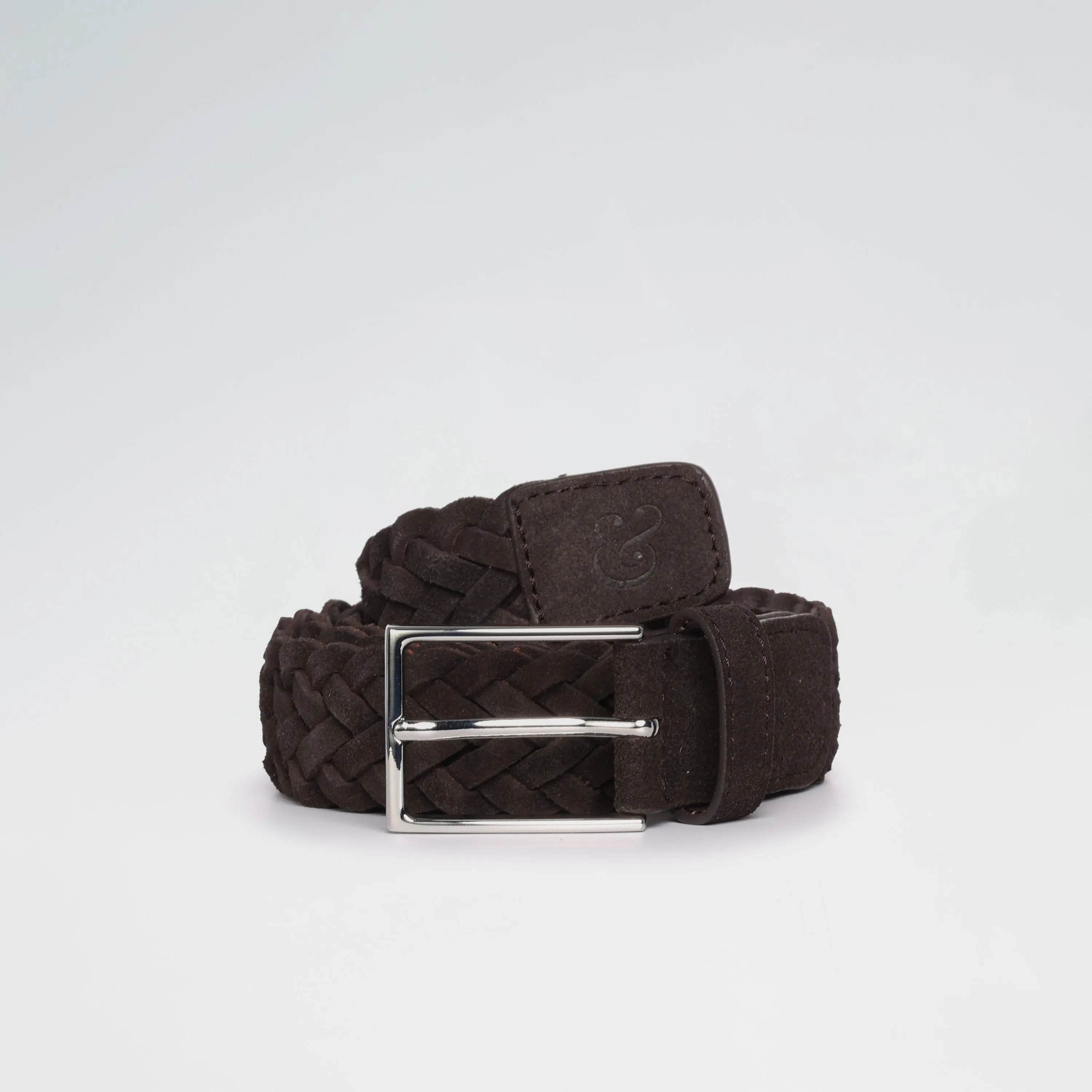 Brown Woven Suede Belt