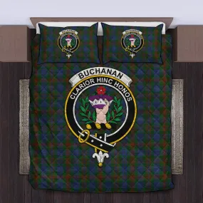 Buchanan Hunting Tartan Quilt Bed Set with Family Crest