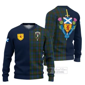 Buchanan Hunting Tartan Ugly Sweater with Scottish Lion Royal Arm Half Style