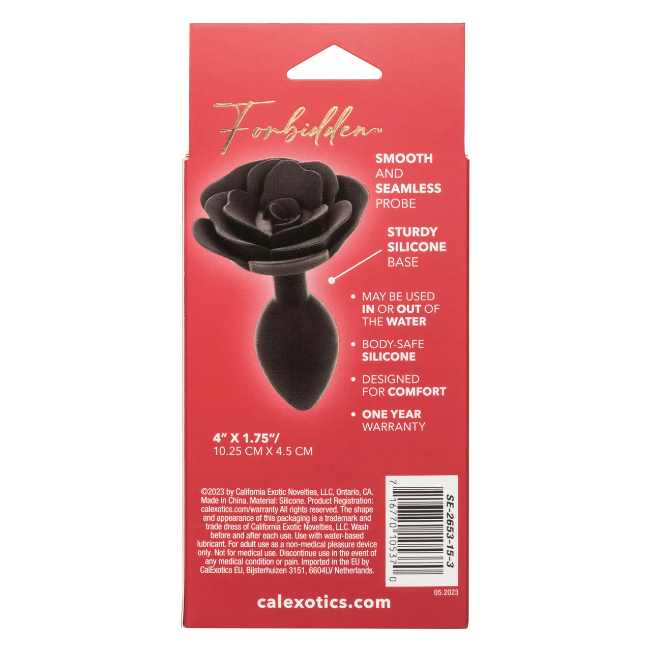 CalExotics Forbidden Rose Anal Plug Large Black