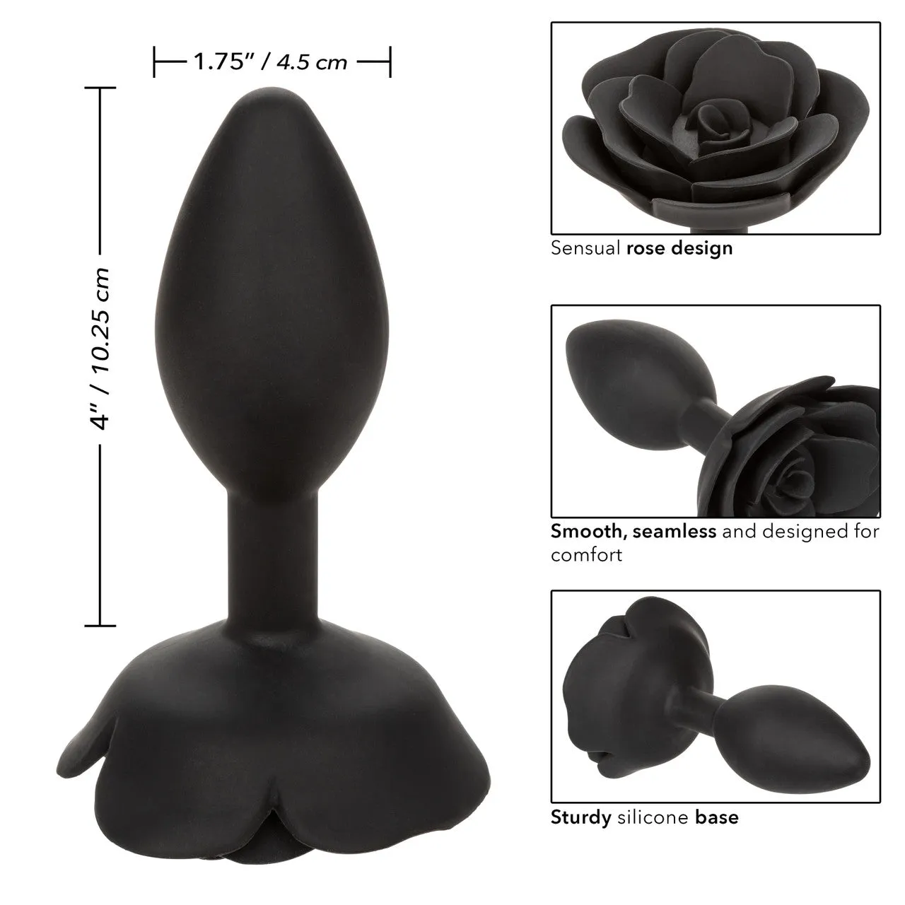 CalExotics Forbidden Rose Anal Plug Large Black