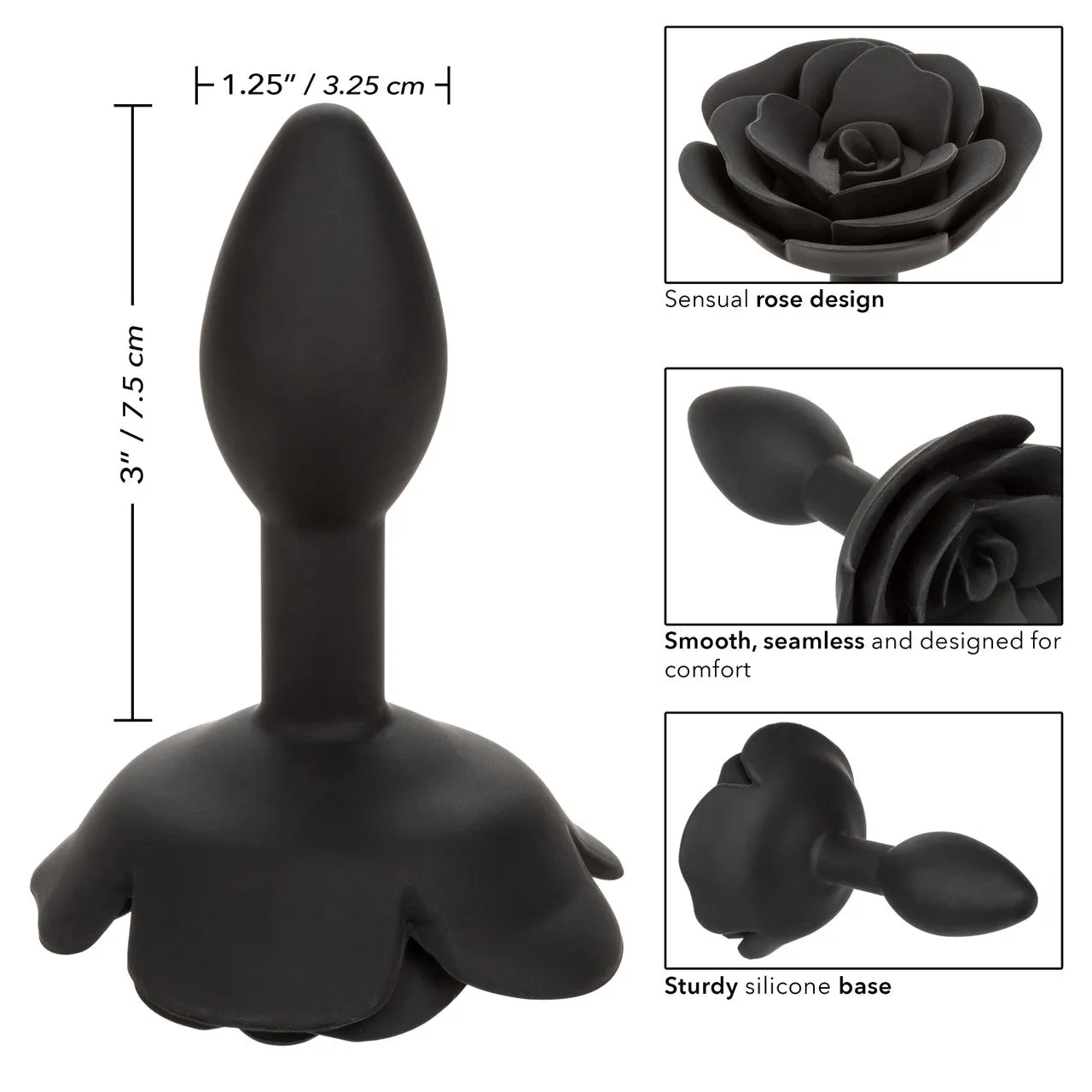 CalExotics Forbidden Rose Anal Plug Small Black