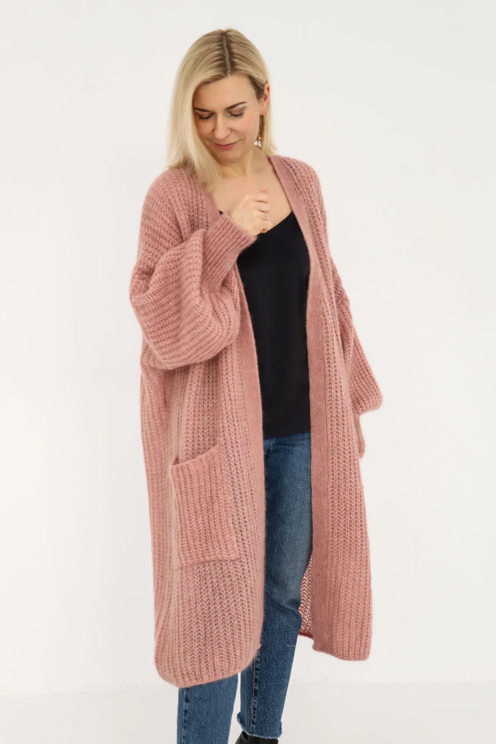 Cardigan Mohair Alpaca Pink