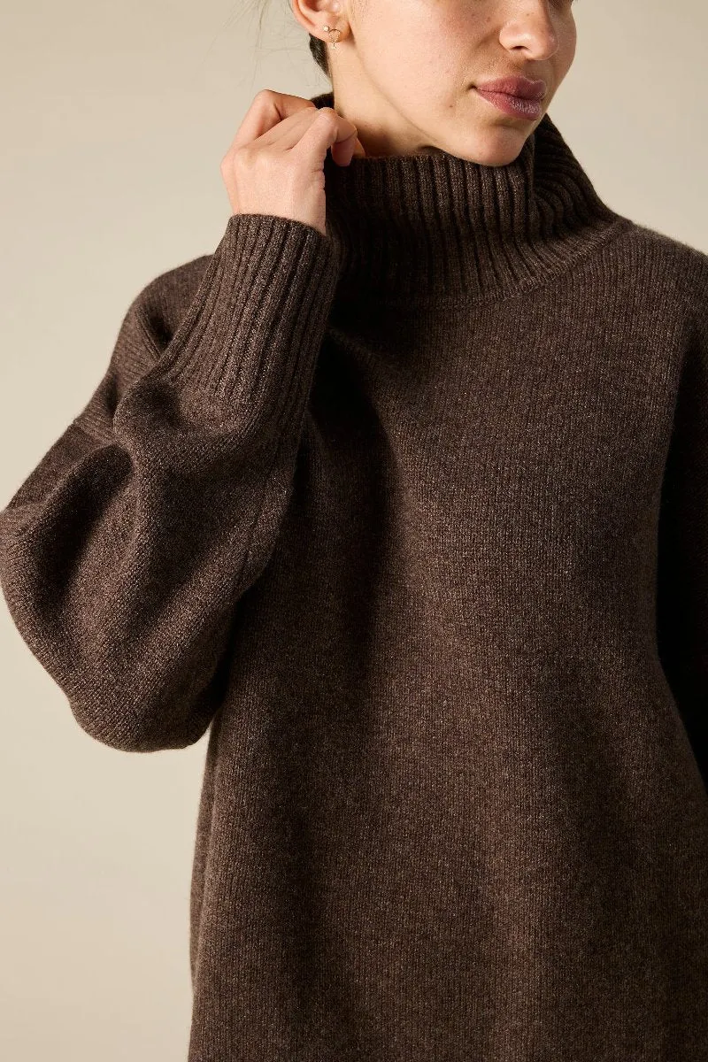 Cashmere Sunday Sweater in Woodland Brown